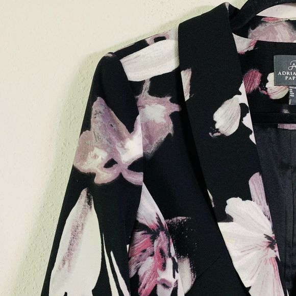 Adrianna Papell Black Purple Floral Blazer - Picture 2 of 4